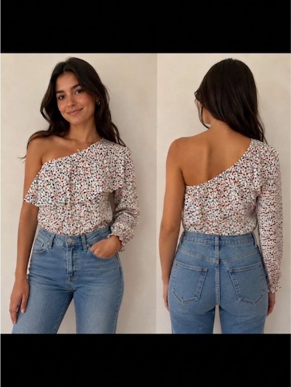 Zara - Floral - 1 shoulder small